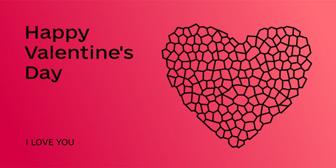 heart on red background Valentine's Day, minimalistic simple concept, vector illustration for banners, websites, advertising, greetings