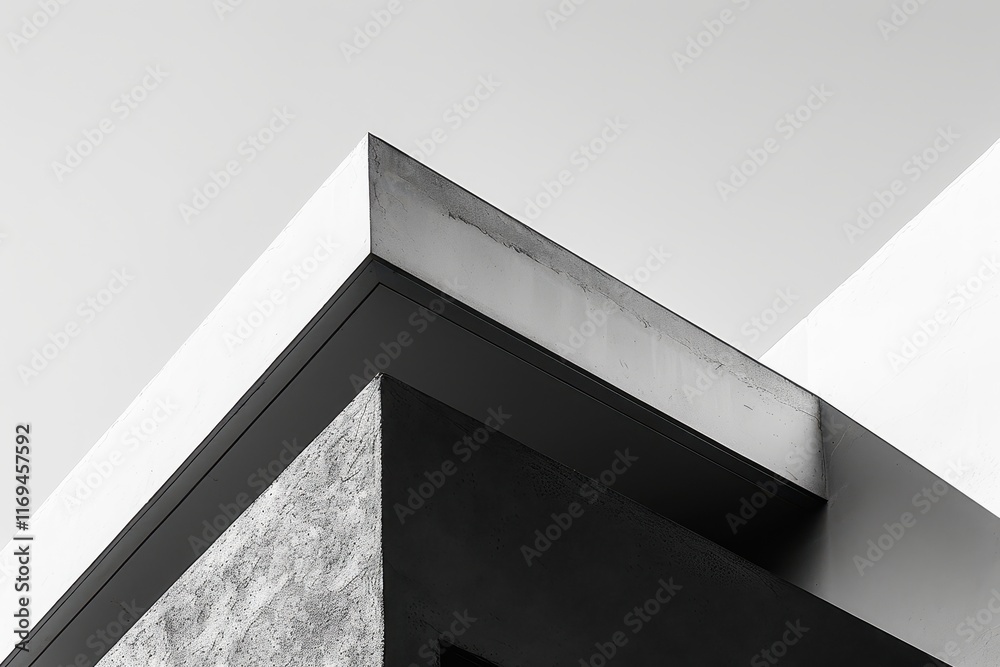 Poster modern minimalistic space featuring a solitary tree and geometric elements with abundant natural lig