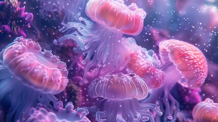 Jellyfish in the deep blue sea