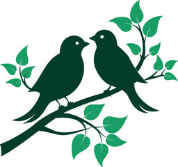 two birds on a branch