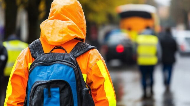 Bright Safety Gear in School Environment