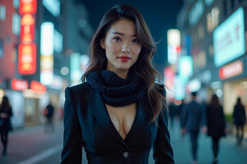 portrait of a sexy woman in the city.