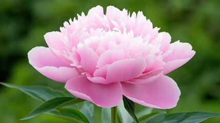 A Delicate Pink Peony in Full Bloom