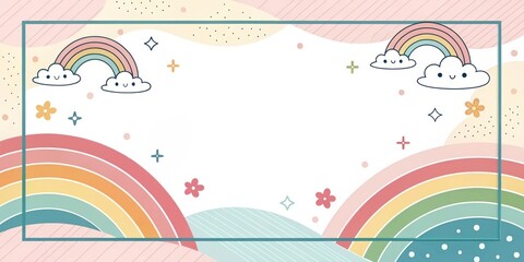 cute rainbow pop gradient illustration background