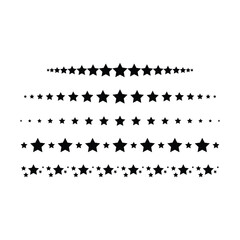 Star divider border frame horizontal line vector shape icon for decorative vintage doodle element for design in vector illustration
