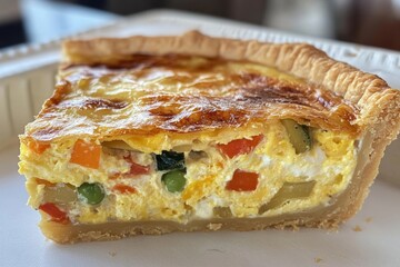 Savory Vegetable Quiche Slice - A Delicious Treat