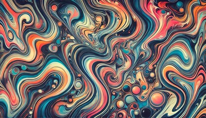 Fototapeta premium Abstract liquid marble texture with vibrant swirling patterns created using generative AI for modern banner designs