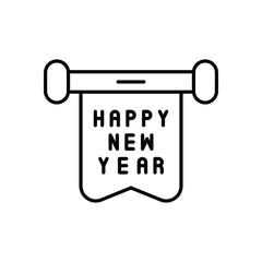 Happy New Year Banner vector icon