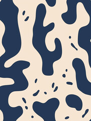 Abstract Minimalist Navy and Beige Pattern