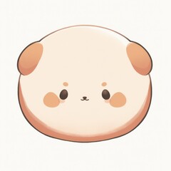 Fototapeta premium A cute, round cartoon character resembling a puppy, featuring soft colors and a simplistic, adorable design.