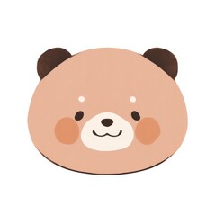 Fototapeta premium A cute, cartoon-style bear face with round features and soft colors, perfect for children's decor or playful design themes.
