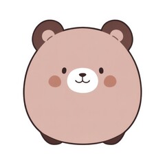 A cute, round cartoon bear with a simple design and friendly expression, featuring a light brown body and darker ears.