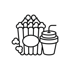 Popcorn and Drink vector icon