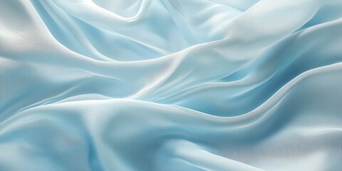 Fototapeta premium Soft Blue Fabric Draped in Elegant Waves