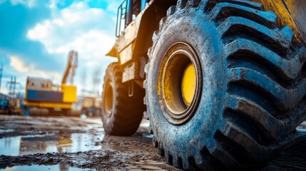 Vibrant Heavy Equipment in Detailed Perspective