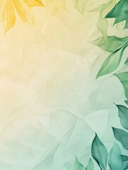 Delicate Green and Yellow Leaf Frame on Textured Background