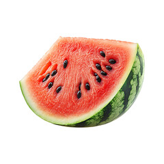 Juicy watermelon slice perfect for summer recipes Transparent Background.