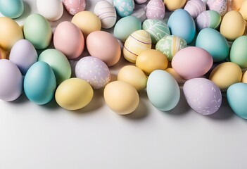 white background with pastellic easter eggs