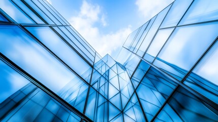 Obraz premium Dynamic Cityscape Reflections in Glass Structures