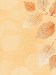 Delicate Skeleton Leaves on a Pale Orange Background
