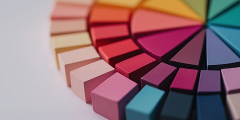  A pie chart recreated with 3D blocks of various heights forming a circular pattern