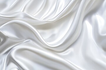 Fototapeta premium Elegant Draped White Silk Fabric Texture