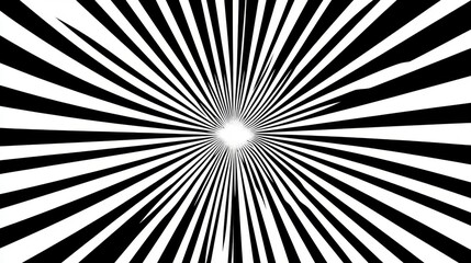 Obraz premium Abstract black and white radial burst design.