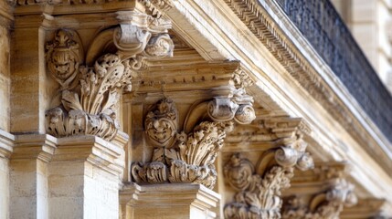 Intricate Ornate Stonework with Soft Lighting
