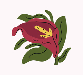 Artistic Red Tulip Hand-Drawn Design