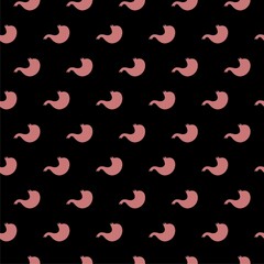 Stomach icon seamless pattern isolated on black background