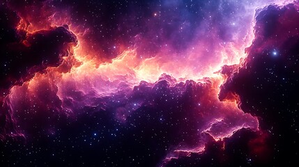 Naklejka premium Breathtaking Stellar Nursery Expanse Illuminated by Cosmic Light