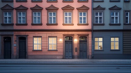 Obraz premium Restored Historic Buildings with Modern Interiors