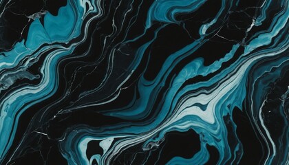 Fototapeta premium Black marble with subtle blue and green hues