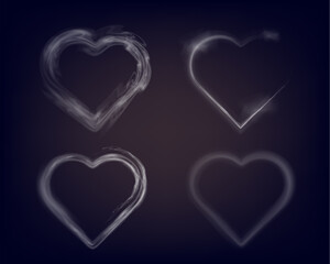 Transparent smoke heart shape with a soft, ethereal design, perfect for love and romantic themes.
