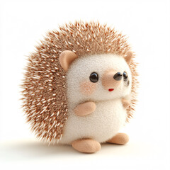 Obraz premium Minimalistic Cartoon Illustration of a Cute Hedgehog with Soft Spikes and a Cheerful Expression, Perfect for Playful and Lighthearted Themes