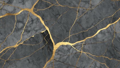 Gray marble surface with prominent gold veins