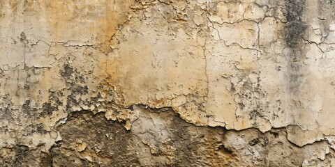 Fototapeta premium Beige Rubbed Concrete Wall Texture - Background Design for Vintage, Weathered, and Aged Surfaces