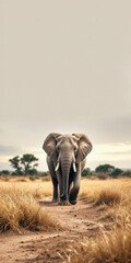 Obraz premium Concept photo of an elephant with space for text