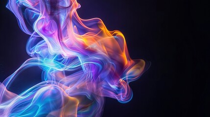 Obraz premium Black background with colorful smoke