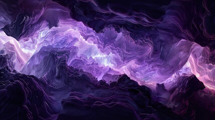 Obraz premium A vibrant purple abstract depicts cloudy skies in a deep purple tone, surrounded by a sea of white in the heart of the painting