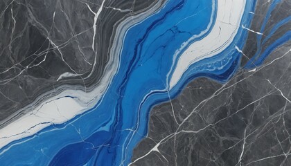 Rich gray marble with vibrant blue and white contrasts
