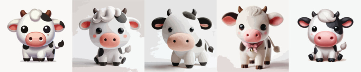 collection of cute cow vectors and