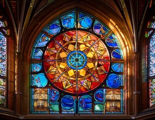 Obraz premium stained glass window in church