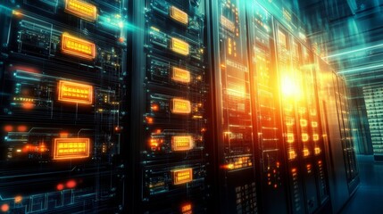 Naklejka premium Advanced AI Systems Monitoring Electrical Equipment