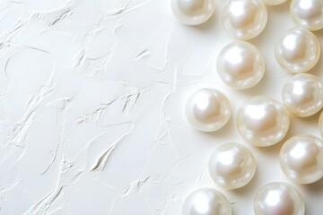 White Pearls on a Textured White Background