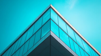 blue corridor in buildingArchitectural space that is minimal 
