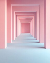 Fototapeta premium Abstract Pink Corridor