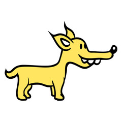 Dog Standing Cute Fun Little Happy Puppy Pet Funny Design Lover Art Vector Illustration Card T-Shirt Poster Sticker Graphic Print Decorative Drawing Isolated Logo Decoration Symbol Creative Cool Style