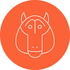 Baboon Face icon single vector illustration