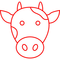 Cow Face icon single vector illustration